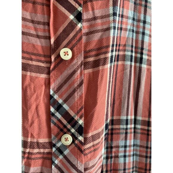 Talbots Women's Large Pink Plaid Lightweight Button Down - Picture 3 of 6